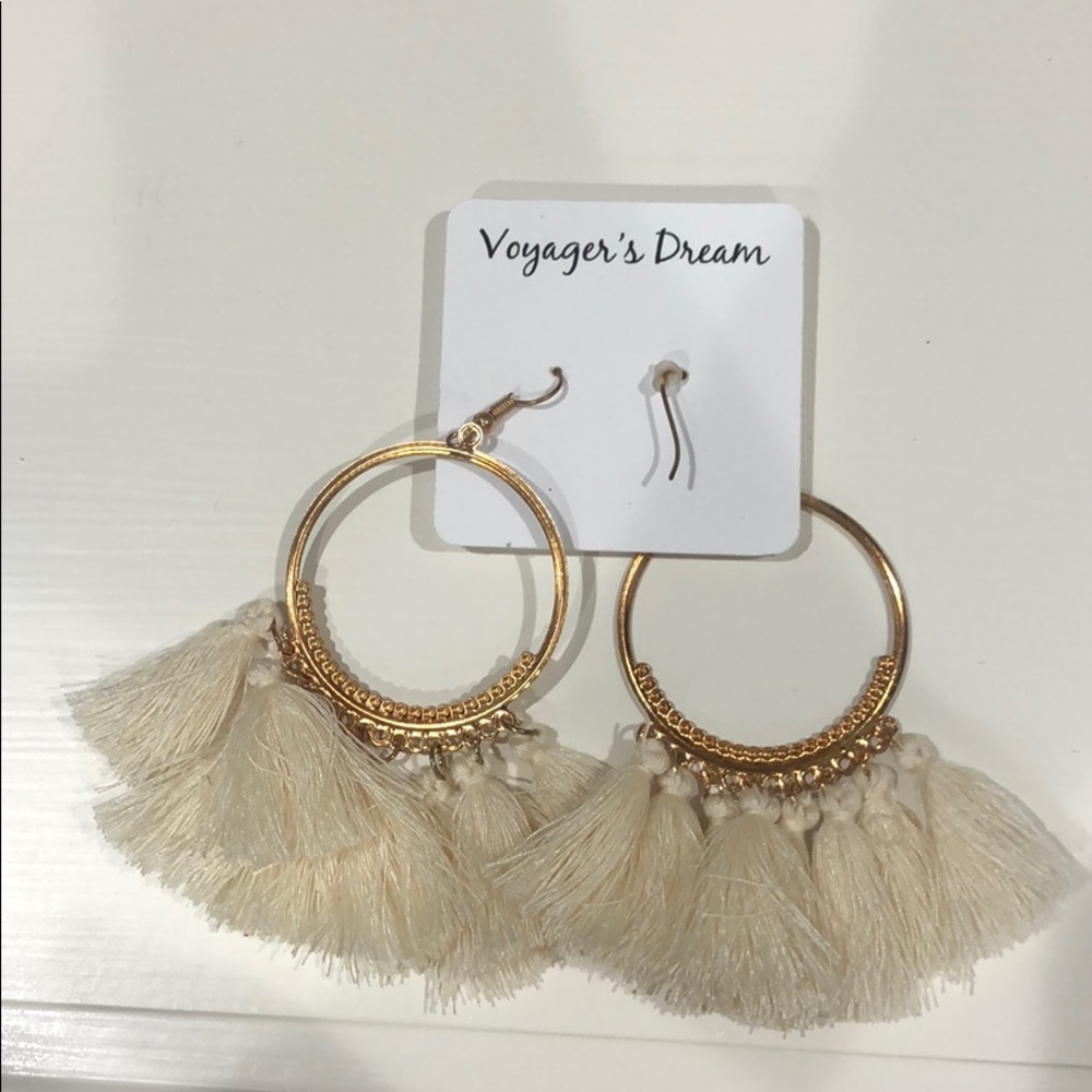 Cream tassel earrings